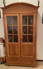 Houten vitrinekast, Huis en Inrichting, Kasten | Vitrinekasten, Ophalen, Gebruikt, 100 tot 150 cm, 150 tot 200 cm