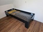 Bed met extra lengte, Ophalen, 90 cm, Eenpersoons, Zwart