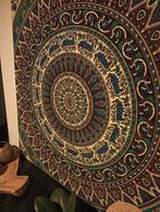 Mooi bedrukt wanddoek op houten frame., Ophalen, Zo goed als nieuw