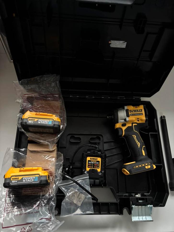 DeWalt DCF921E2T-QW Slagmoersleutel 1/2" 18V XR Powerstack, Doe-het-zelf en Verbouw, Gereedschap | Boormachines, Zo goed als nieuw