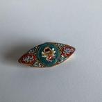 vintage micromozaiek broche met roosje, Overige materialen, 4 tot 7 cm, Overige kleuren, Verzenden