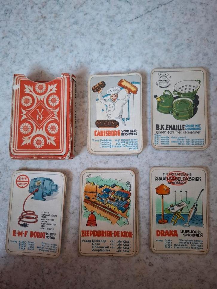 Vintage VNF Kwartetspel - Reclame Uitgave, Hobby en Vrije tijd, Gezelschapsspellen | Kaartspellen, Gebruikt, Drie of vier spelers