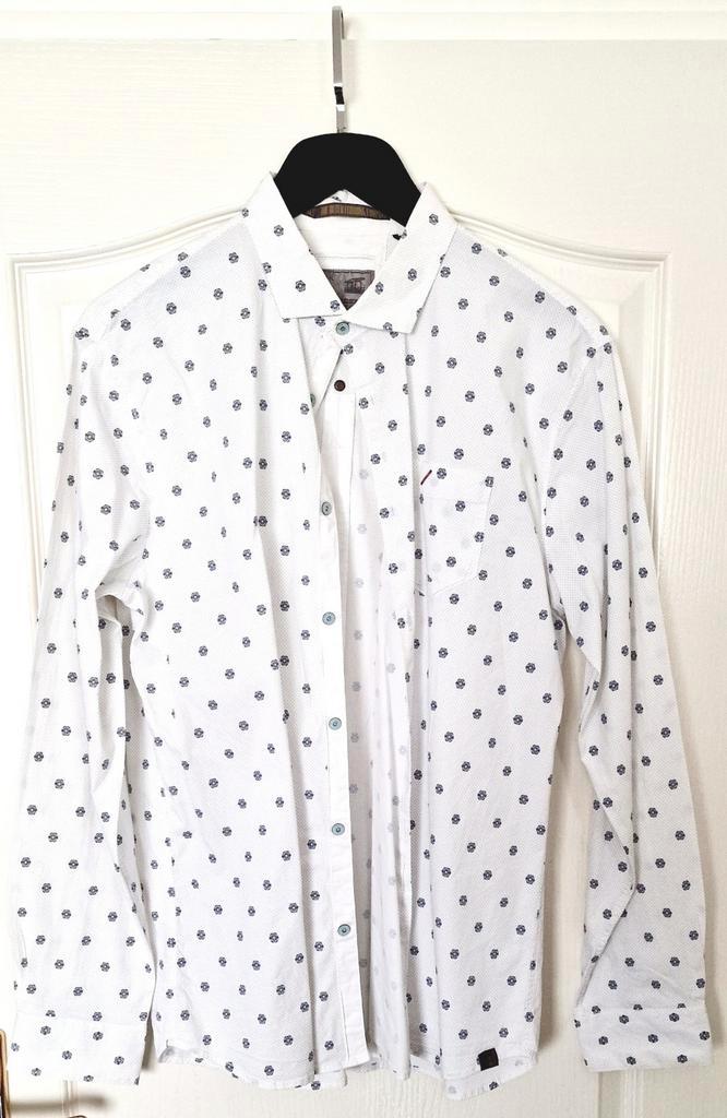 Nog nw. No Excess overhemd,  wit met blauw werkje mt. L, Kleding | Heren, Overhemden, Zo goed als nieuw, Halswijdte 41/42 (L)