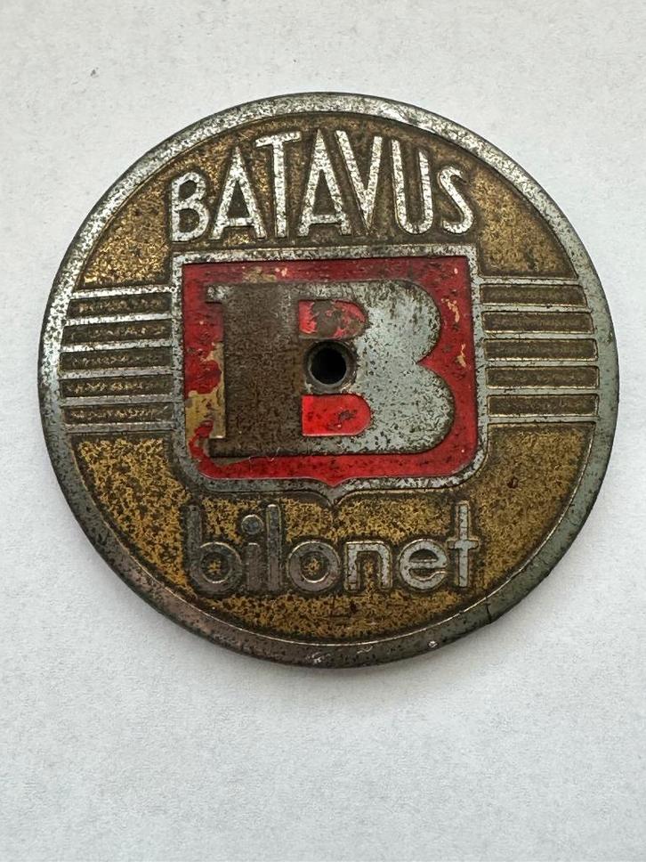 Tankembleem Batavus Bilonet plaatje tank embleem., Verzamelen, Merken en Reclamevoorwerpen, Gebruikt, Gebruiksvoorwerp, Ophalen of Verzenden