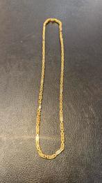 18kr gouden Koningsketting met witgouden stukken  60cm, Ophalen of Verzenden, Zo goed als nieuw, Wit, Goud