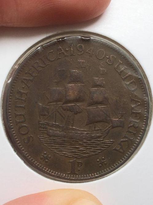 1 penny Zuid-Afrika 1940 — George VI — met ruitje  — XF+++, Postzegels en Munten, Munten | Afrika, Losse munt, Zuid-Afrika, Ophalen of Verzenden