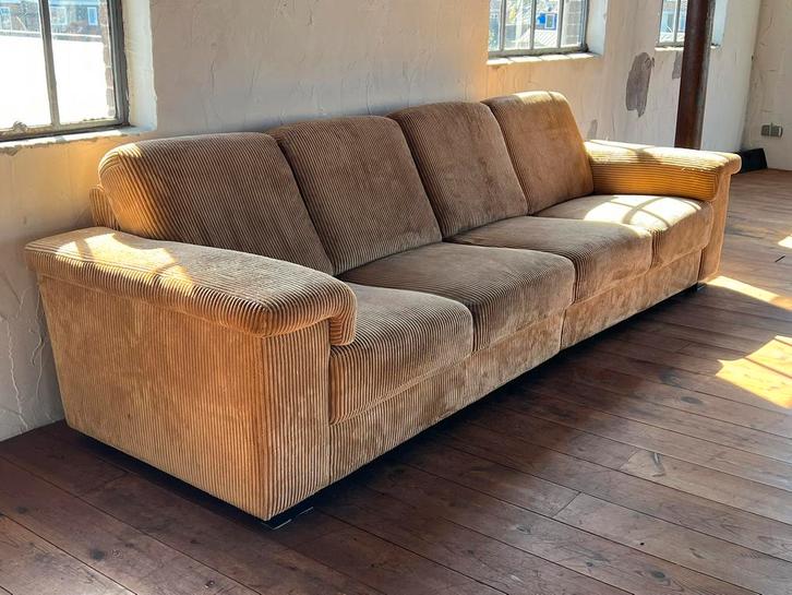 Vintage look corduroy bank 290 cm, Huis en Inrichting, Banken | Complete zithoeken, Gebruikt, Stof, Ophalen