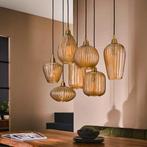 Hanglamp Malori 7-lamps, amber glas van Lifestylefurn, Huis en Inrichting, Lampen | Hanglampen, Nieuw, Glas, Ophalen, 75 cm of meer