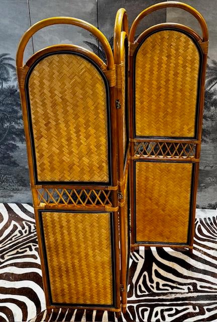 VINTAGE BIRMA RIET ROTAN KAMERSCHERM ROOMDIVIDER PARAVENT, Ophalen, Zo goed als nieuw