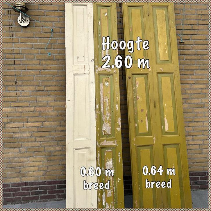 Antieke raamluiken - 2 Stuks, 2-Delig, Doe-het-zelf en Verbouw, Deuren en Horren, Gebruikt, Overige typen, 215 cm of meer, Minder dan 80 cm