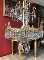 Kristallen kroonluchter antiek brocante hanglamp koper barok, Huis en Inrichting, Lampen | Kroonluchters, Ophalen of Verzenden