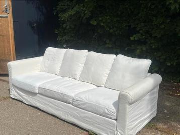 Witte Ikea bank 3 zits gronlid inclusief stoel ektrop