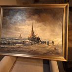 Maritiem schilderij op linnen, gesigneerd GJ Ernens, Antiek en Kunst, Kunst | Schilderijen | Klassiek, Ophalen of Verzenden