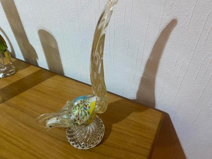 Murano glas vogel met goud in de staart vaste prijs 65 euro, Antiek en Kunst, Antiek | Glas en Kristal, Ophalen of Verzenden