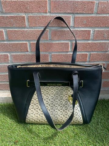 Dames Michael Kors handtas schoudertas zwart goud logo tote beschikbaar voor biedingen