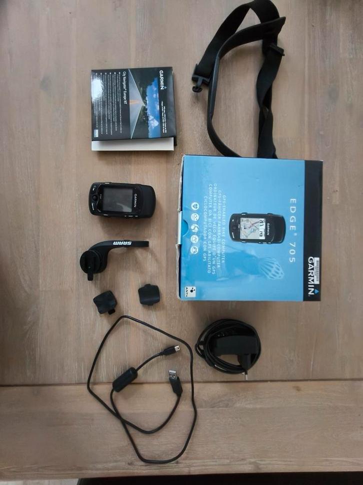 Garmin Edge 705 Fietscomputer + Hartslagmeter, Fietsen en Brommers, Fietsaccessoires | Fietscomputers, Gebruikt, Draadloos, GPS