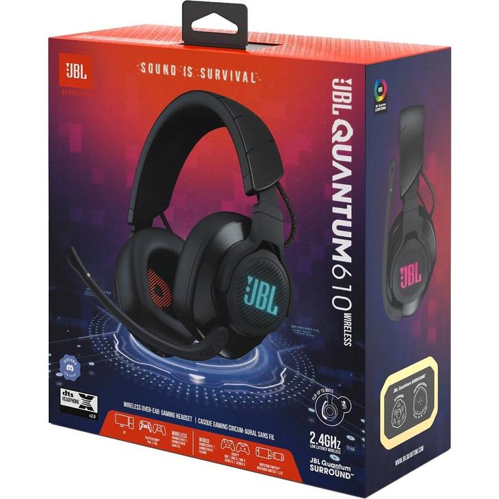 JBL Quantum 610 headset (Nieuw), Computers en Software, Headsets, Nieuw, Over-ear, Draadloos, Gaming headset, Inklapbare microfoon