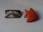 2 emaille broches handgemaakt, Sieraden, Tassen en Uiterlijk, Broches, 4 tot 7 cm, Overige kleuren, Ophalen of Verzenden, Koper