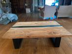 Unieke Epoxy Rivier Salontafel – Stijlvol, Ophalen, Gebruikt, 100 tot 150 cm, Natuurlijk