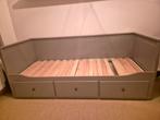 Grijze Hemnes bedbank - Slaapbank, Huis en Inrichting, Ophalen, Tweepersoons, Scandinavisch, 80 cm
