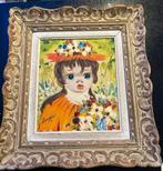 kunst meisje portret op canvas, Ophalen of Verzenden