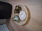 Decoratie met schaal, Ophalen of Verzenden, Zo goed als nieuw, Rond, Hout