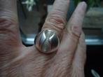echt zilveren aparte ring scandinavische stijl massief 925, Gebruikt, Ophalen of Verzenden, 17 tot 18, Dame