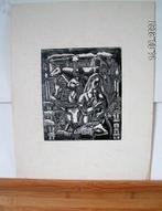 H.Bekman Inkt ets Jozef , Maria en kindje Jezus met dieren, Antiek en Kunst, Kunst | Etsen en Gravures, Verzenden