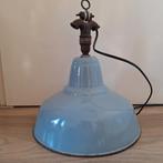 Industriële lamp / emaille hanglamp, Huis en Inrichting, Lampen | Hanglampen, Ophalen, Gebruikt, Minder dan 50 cm