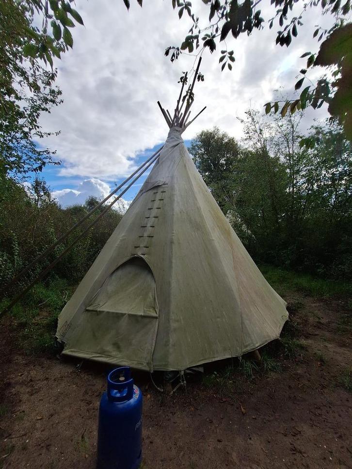 Tipi diameter 5 meter, Caravans en Kamperen, Tenten, tot en met 4, Gebruikt, Ophalen