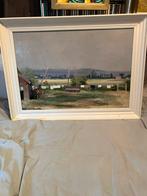 Olieverf schilderij van Henri Julie - mooi Frans tafereel, Antiek en Kunst, Ophalen