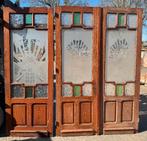Set geëtste openslaande deuren en losse deur met bovenlicht, Ophalen of Verzenden