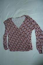 Jersey tricot shirt 7/8 mouw in roze geruit maat 36, Ophalen of Verzenden, Lange mouw, Roze, Zo goed als nieuw