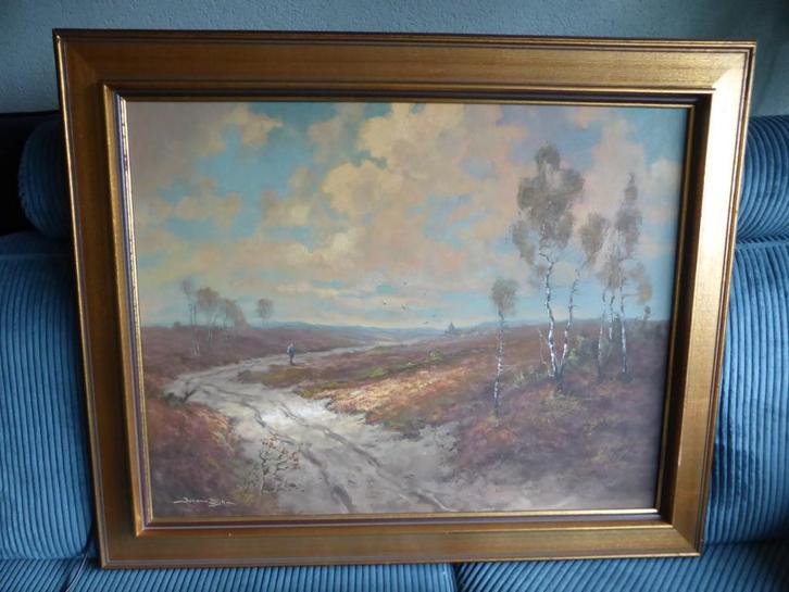 Schilderij Jos van Dijk heide landschap Holten Overijssel, Antiek en Kunst, Kunst | Schilderijen | Klassiek, Ophalen
