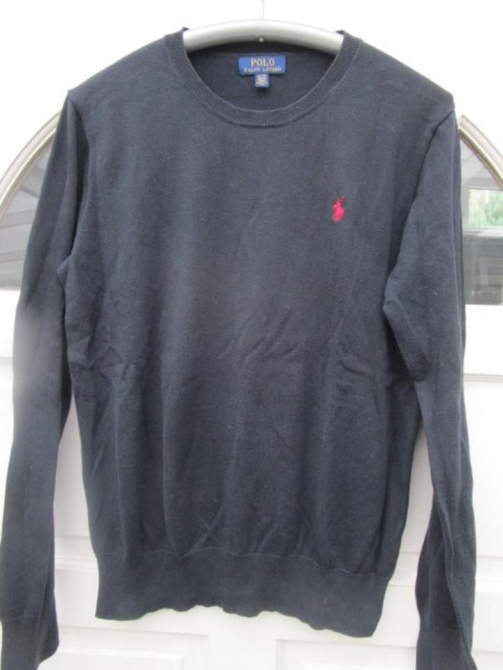 Diep donkerblauwe  Ralph Lauren trui, valt als S, Kleding | Heren, Truien en Vesten, Zo goed als nieuw, Blauw, Ophalen