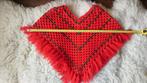 Poncho kinderen gehaakt, rood en goud, Ophalen of Verzenden, Zo goed als nieuw, Meisje, Trui of Vest