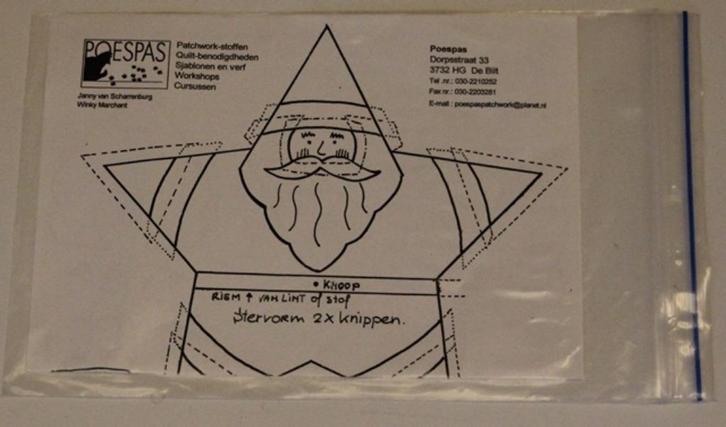 Patchworkpatroon kerstman - 109435, Diversen, Kerst, Nieuw, Ophalen of Verzenden