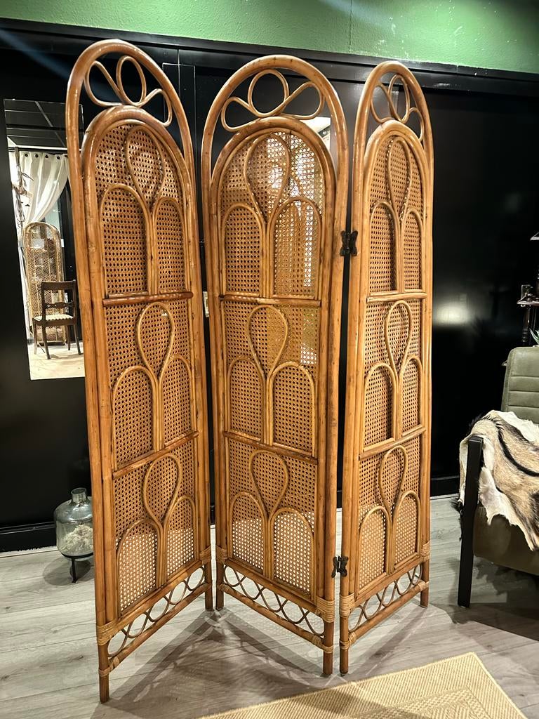 Bamboe Kamerscherm - Bohemian Stijl, Huis en Inrichting, Woonaccessoires | Kamerschermen, Gebruikt, Ophalen