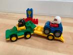 Duplo race-auto met aanhangwagen en klein autootje, Ophalen of Verzenden, Gebruikt, Duplo