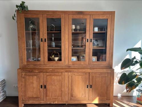 Teak hout (onbehandeld) buffetkast, Huis en Inrichting, Kasten | Vitrinekasten, Zo goed als nieuw, 200 cm of meer, 200 cm of meer