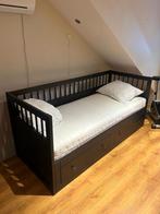 1 persoonsbed Ikea, uitschuifbaar tot 2 persoonsbed, Ophalen, Gebruikt, Eenpersoons, Bruin