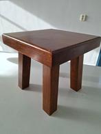 vintage donker eiken bijzettafel plantentafel brutalist kruk, Ophalen of Verzenden, Zo goed als nieuw, Hout