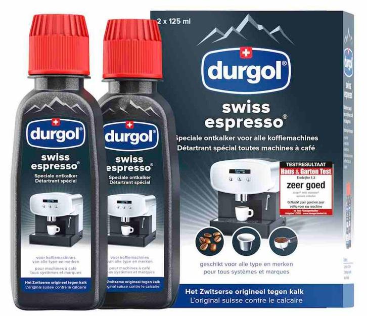 Durgol Swiss Espresso v.a. € 6,25 doosje met 2 st. ontkalke, Witgoed en Apparatuur, Koffiemachine-accessoires, Nieuw, Ophalen of Verzenden