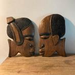 Afrikaanse Houten Wanddecoratie Set, Antiek en Kunst, Ophalen of Verzenden