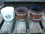3 x retro over bloempot / bloempotten, Verzamelen, Retro, Ophalen, Huis en Inrichting
