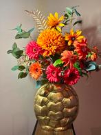 Nieuw! Boeket: Amber Flame / kunstbloemen incl. turtle vaas, Ophalen of Verzenden, Nieuw, Binnen