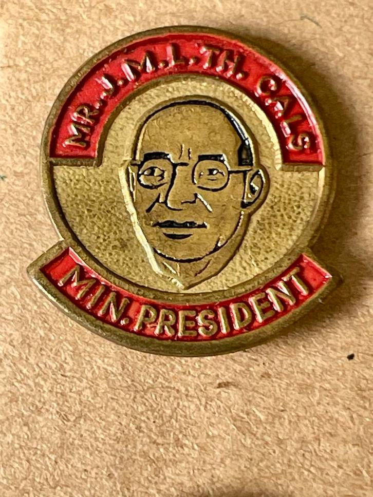 Mr. J.M.L.Th. Cals MIN President Speldje, Verzamelen, Speldjes, Pins en Buttons, Gebruikt, Speldje of Pin, Overige onderwerpen