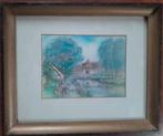 Bruggetje bij Giethoorn. Pastel schilderijtje, Antiek en Kunst, Kunst | Schilderijen | Klassiek, Ophalen