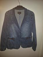 Vlot model jeans blazer expresso, Kleding | Dames, Jasjes, Kostuums en Pakken, Ophalen of Verzenden, Zo goed als nieuw, Maat 38/40 (M)