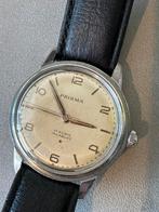 Vintage prisma horloge rond 1955-1960, Overige merken, Staal, Met bandje, Polshorloge